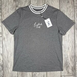 Eastside‎ Golf Mens Shirt Short Sleeve Pique Crew Gray Logo Embroidered NWT Sz M